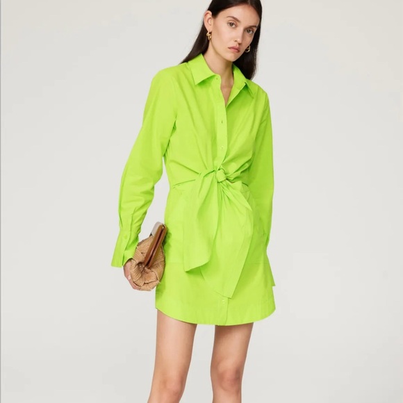 Neon green button up dress - Picture 3 of 4